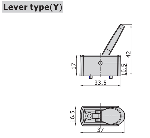 M3Y21006T AIRTAC MANUAL VALVES, M3 SERIES LEVER TYPE 3 WAY 2 POSITION N.C, 1/8" NPT PORTS